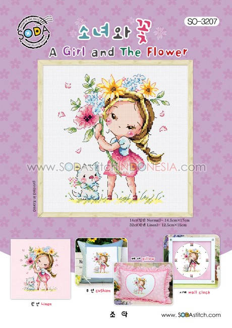 Sodastitch Indonesia SO-3207 - Pola Sodastitch - A Girl And The Flower