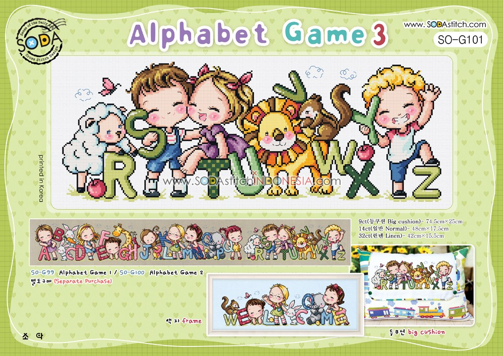 Sodastitch Indonesia SO-G101 - Pola Sodastitch - Alphabet Game 3
