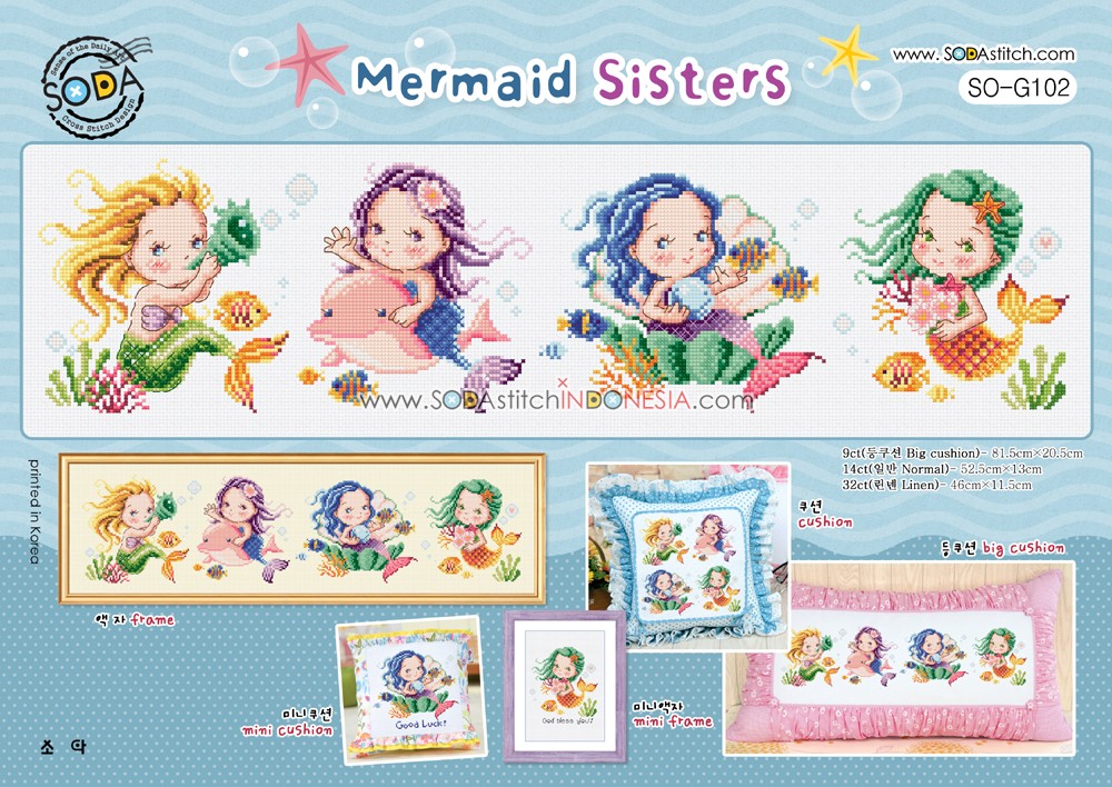 Sodastitch Indonesia SO-G102 - Pola Sodastitch - Mermaid Sisters