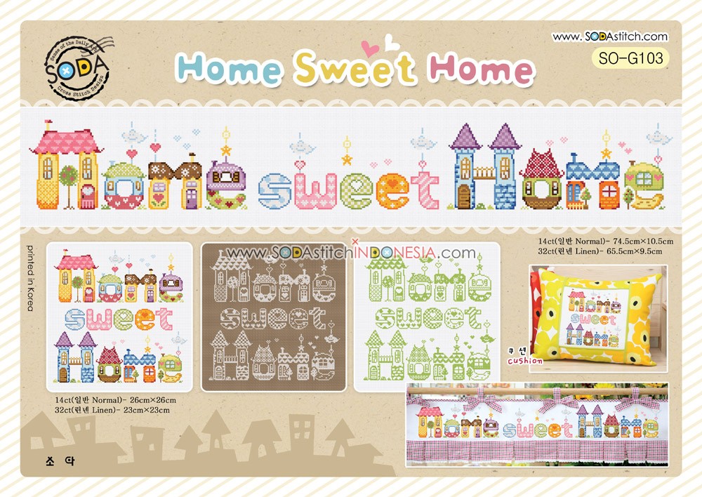 Sodastitch Indonesia SO-G103 - Pola Sodastitch - Home Sweet Home