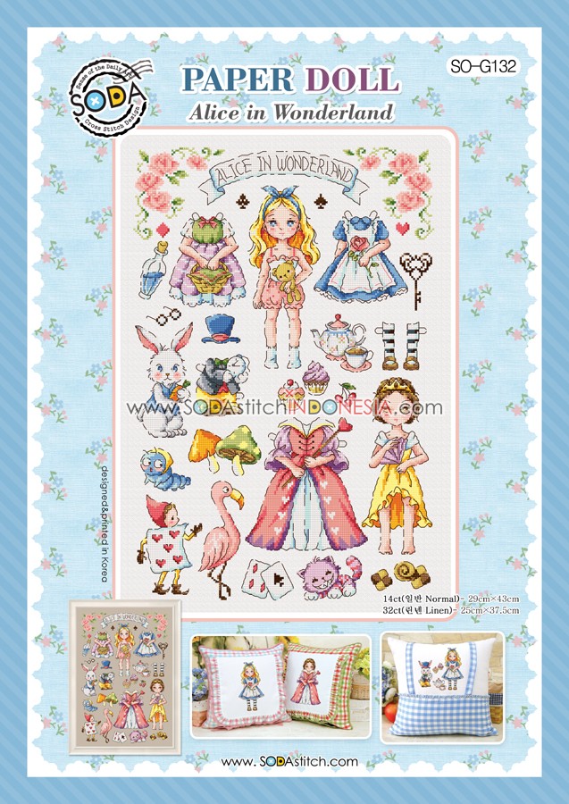 Sodastitch Indonesia PKT-SO-G132 - Paket Sodastitch - Paket Paper Doll : Alice In Wonderland