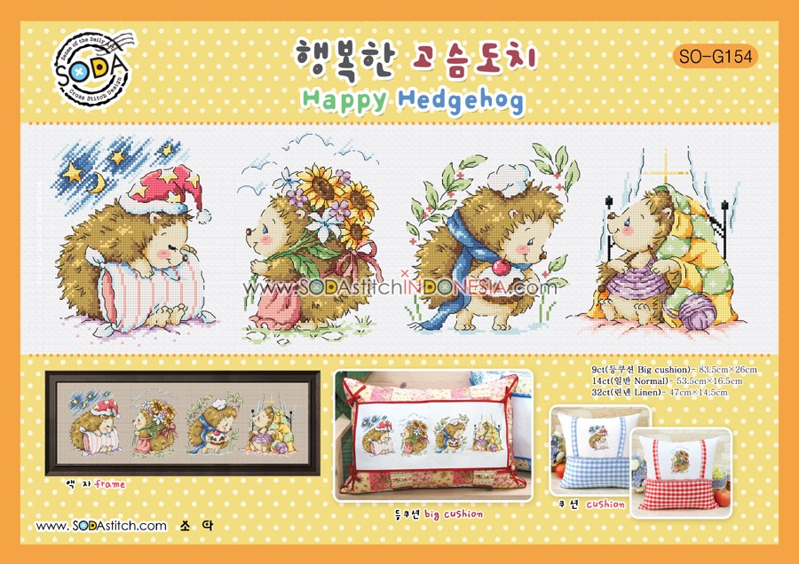 Sodastitch Indonesia PKT-SO-G154 - Paket Sodastitch - Paket Happy Hedgehog