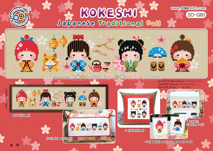 Sodastitch Indonesia PKT-SO-G80 - Paket Sodastitch - Paket Kokeshi - Japanese Traditional Doll