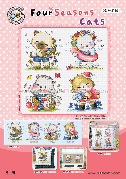 Sodastitch Indonesia SO-3195 - Pola Sodastitch - Four Seasons Cats