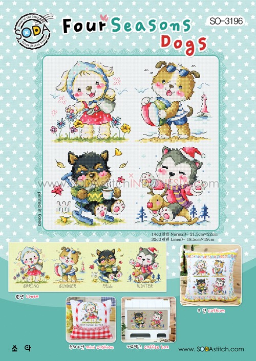 Sodastitch Indonesia SO-3196 - Pola Sodastitch - Four Seasons Dogs