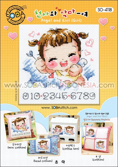 Sodastitch Indonesia SO-4118 - Pola Sodastitch - Angel and Evil (Girl)