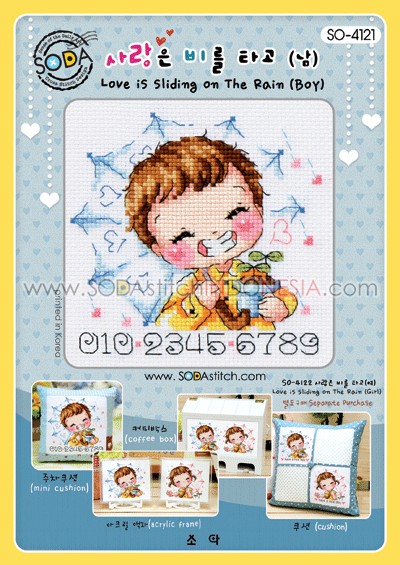 Sodastitch Indonesia SO-4121 - Pola Sodastitch - Love Is Sliding On The Rain (Boy)