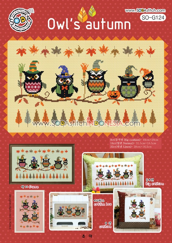 Sodastitch Indonesia SO-G124 - Pola Sodastitch - Owl's Autumn
