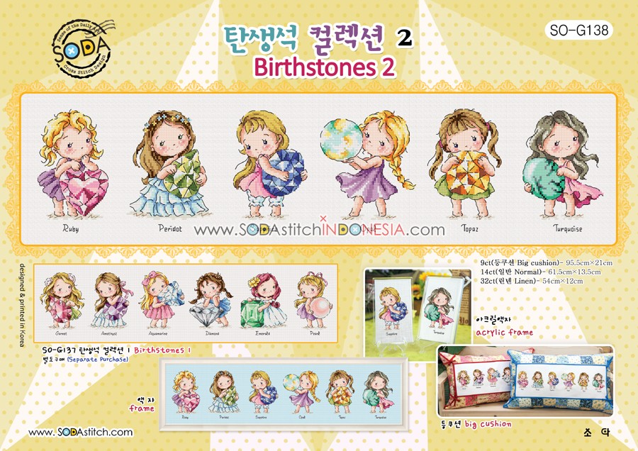 Sodastitch Indonesia SO-G138 - Pola Sodastitch - Birthstones 2