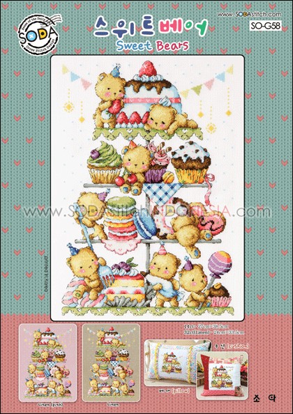 Sodastitch Indonesia SO-G58 - Pola Sodastitch - Sweet  Bears